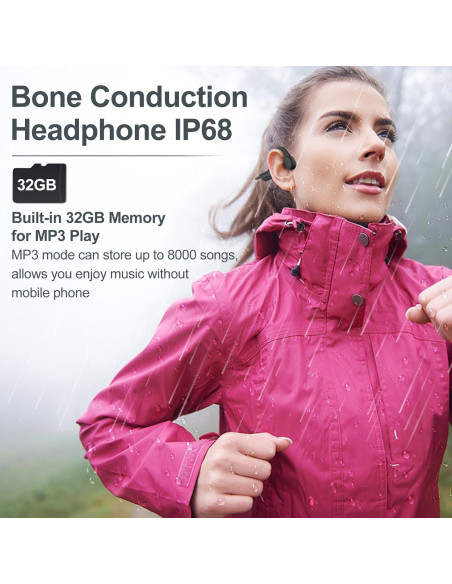 Auriculares de Conducción Ósea SilisoundTek IP68 Bluetooth 5.3