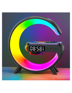 Mini Altavoz Inalámbrico LeeNabao con Luz y Reloj - Negro