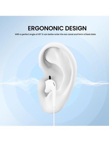 Auriculares con cable AWINEY para iPhone con micrófono y control