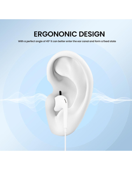 Auriculares con cable AWINEY para iPhone con micrófono y control Auriculares con cable AWINEY para iPhone con micrófono y control