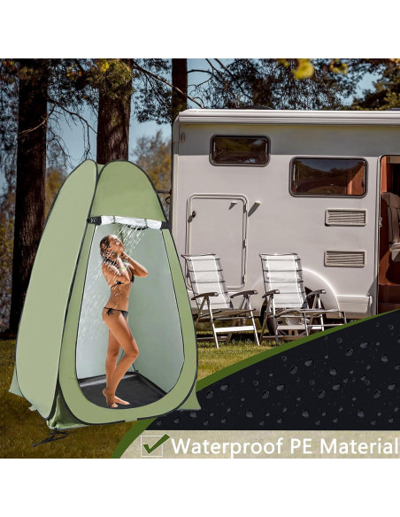 Alfombrilla de Ducha Portátil QTRQTR 100x100 cm para Camping