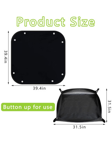 Alfombrilla de Ducha Portátil QTRQTR 100x100 cm para Camping