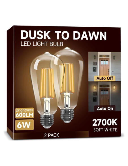 Bombillas LED Exterior UNILAMP 6W E26 2700K Sensor Crepúsculo