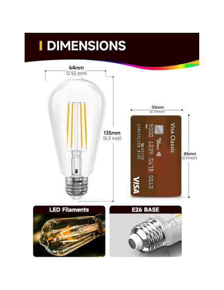 Bombillas LED Exterior UNILAMP 6W E26 2700K Sensor Crepúsculo