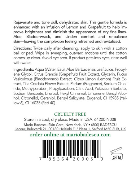 Tónico Facial Sin Alcohol Mario Badescu 236.6 ml Pomelo