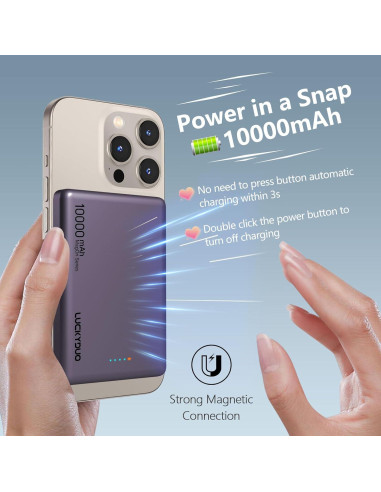 Cargador Portátil Magnético LUCKYDUO 10000mAh Inalámbrico 20W