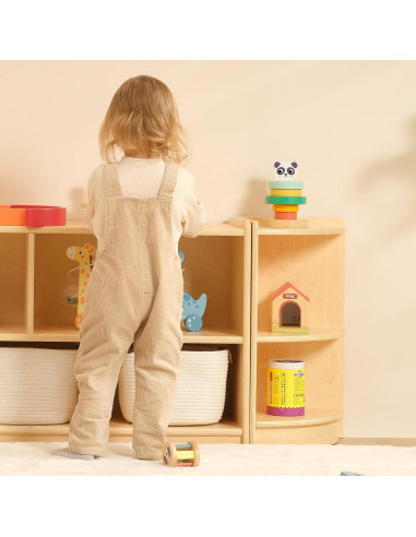 Armario de Esquina OOOK BCOK065, Estante Montessori 2 Niveles