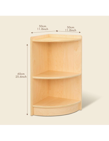 Armario de Esquina OOOK BCOK065, Estante Montessori 2 Niveles