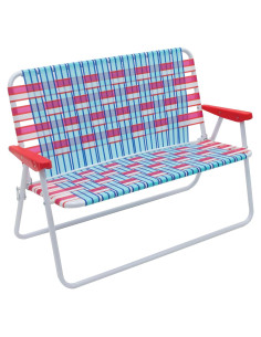 Silla Plegable Doble Ancha CAMP&GO para Exterior Azul/Rojo