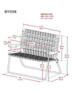 Silla Plegable Doble Ancha CAMP&GO para Exterior Azul/Rojo 2