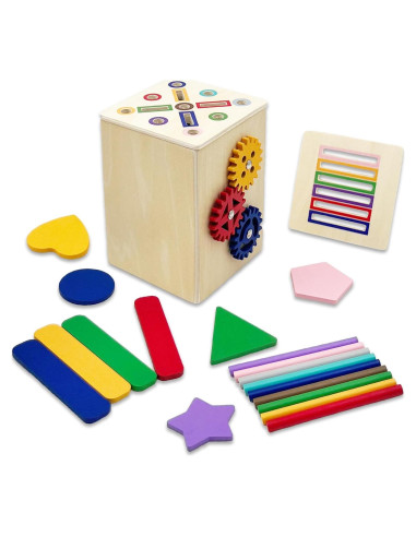 Juguete de Madera Montessori Qurylio 2 en 1 para Niños 3-5 Años