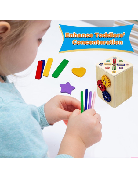 Juguete de Madera Montessori Qurylio 2 en 1 para Niños 3-5 Años