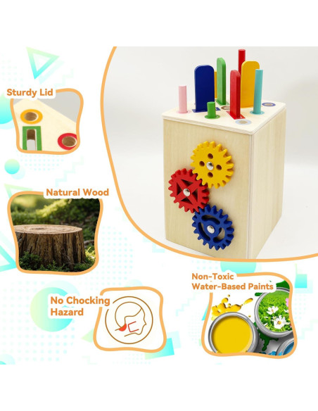 Juguete de Madera Montessori Qurylio 2 en 1 para Niños 3-5 Años