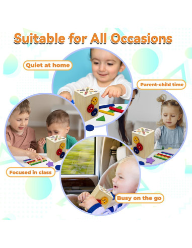 Juguete de Madera Montessori Qurylio 2 en 1 para Niños 3-5 Años