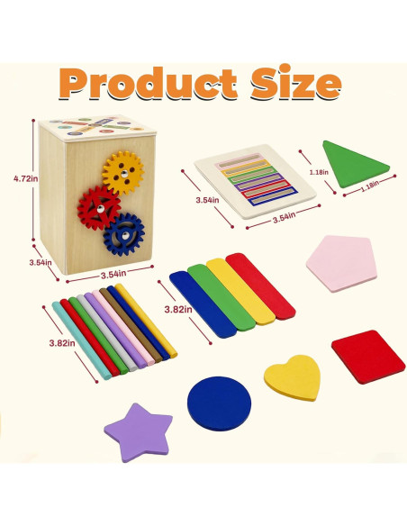 Juguete de Madera Montessori Qurylio 2 en 1 para Niños 3-5 Años