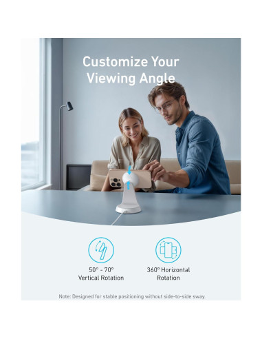 Cargador Inalámbrico 2-en-1 Anker MagSafe 15W Ajustable Blanco