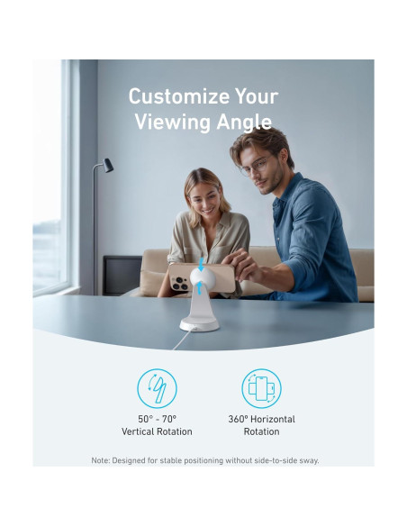 Cargador Inalámbrico 2-en-1 Anker MagSafe 15W Ajustable Blanco Cargador Inalámbrico 2-en-1 Anker MagSafe 15W Ajustable Blanco