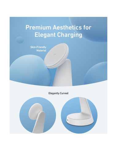Cargador Inalámbrico 2-en-1 Anker MagSafe 15W Ajustable Blanco