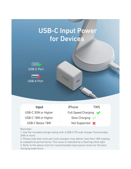Cargador Inalámbrico 2-en-1 Anker MagSafe 15W Ajustable Blanco Cargador Inalámbrico 2-en-1 Anker MagSafe 15W Ajustable Blanco