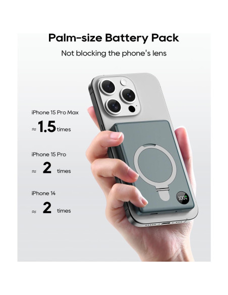 Cargador Portátil Anyzoo MagSafe 10000mAh 20W Gris Espacial Cargador Portátil Anyzoo MagSafe 10000mAh 20W Gris Espacial