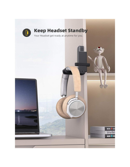 Soporte para Auriculares Lamicall DH01 con Organizador de Cables