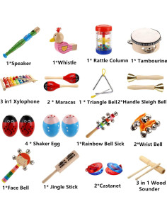 Set de Instrumentos Musicales de Madera Yopay 25 Piezas 2