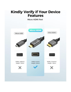 Cable Micro HDMI a HDMI Silkland 2m 8K 4K 48Gbps HDR 2
