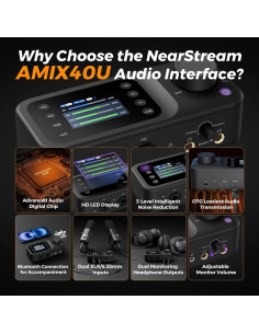 Interfaz de Audio AMIX40U 10 Canales Bluetooth 48V Phantom 2