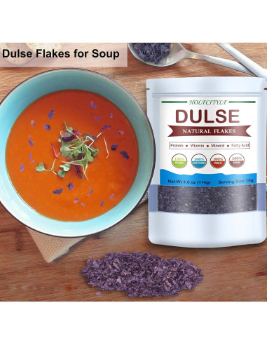 Copos de Dulse Natural Holfly 114g - Alga Marina Vegana Sin OGM