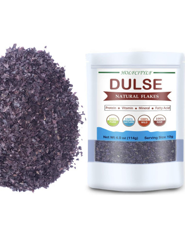 Copos de Dulse Natural Holfly 114g - Alga Marina Vegana Sin OGM