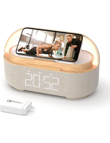 Reloj Despertador Digital COLSUR con Altavoz Bluetooth y Carga Inalámbrica