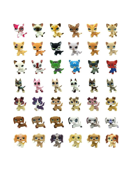 Conjunto de Figuras de Mascotas Aleatorias PVC 2 Pcs