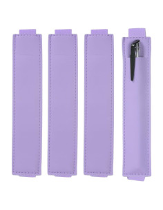 Soporte de Lápiz Ajustable uxcell 4 Pcs Cuero PU Morado