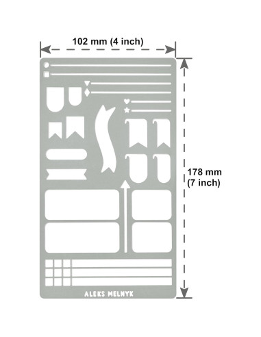Plantilla de Metal Reutilizable A5 Aleks Melnyk Stencil 62