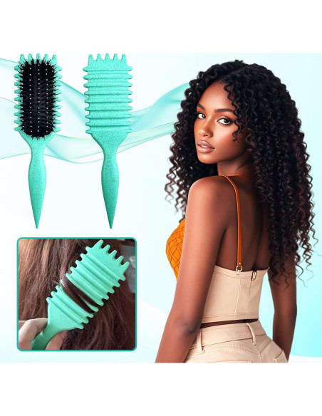 Cepillo Definidor de Rizos Jefuzh - Cerdas de Jabalí 23.88 cm