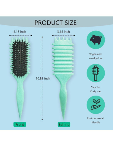 Cepillo Definidor de Rizos Jefuzh - Cerdas de Jabalí 23.88 cm