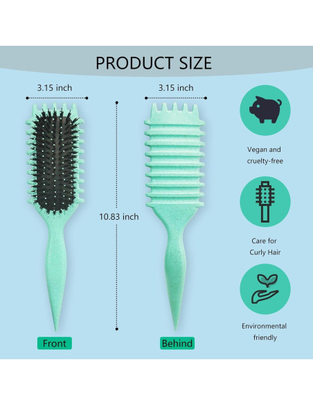 Cepillo Definidor de Rizos Jefuzh - Cerdas de Jabalí 23.88 cm