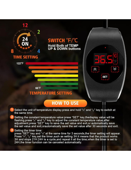 Termostato PID para Lámpara de Calor XFP - Control Preciso 20-50C