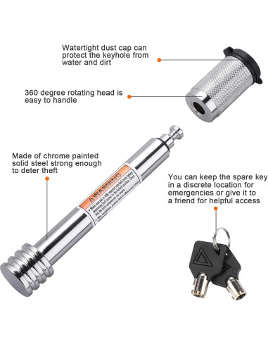Cerradura de Enganche CZC AUTO 4" para Remolque 5/8"