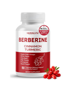 Suplemento de Berberina 150 Cápsulas NURAFUSE 14 Ingredientes Naturales