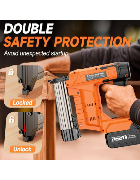 Pistola de Clavos Inalámbrica Labfintom 2-en-1 4.0Ah 18 Gauge