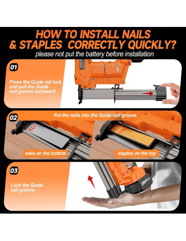 Pistola de Clavos Inalámbrica Labfintom 2-en-1 4.0Ah 18 Gauge