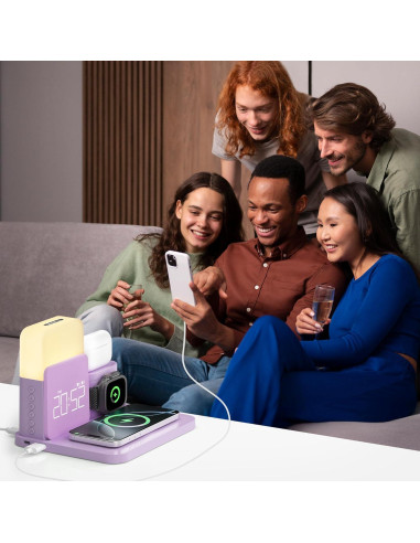 Estación de Carga Inalámbrica COLSUR S32 7 en 1 para iPhone y Apple Watch