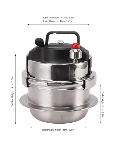 Olla a presión 0.8L acero inoxidable Genérico cocina gas e inducción