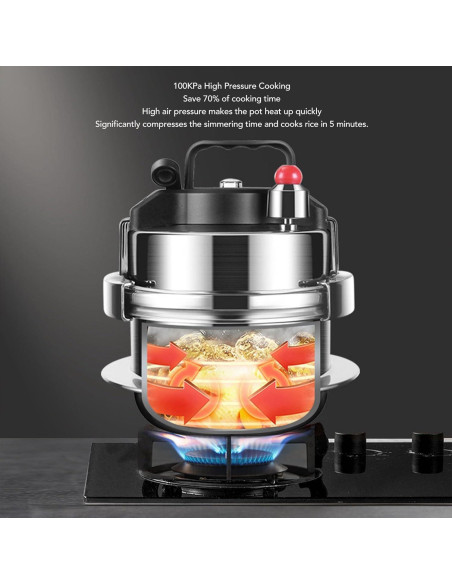Olla a presión 0.8L acero inoxidable Genérico cocina gas e inducción