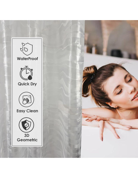 Funda de Ducha PEVA TRIMENGO 178x183 cm Impermeable Ondulada