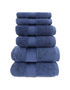 Juego de Toallas de Baño Maisonette Loft 6 Piezas Algodón Marino