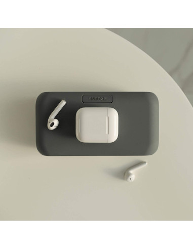 Cargador Inalámbrico Reloj Despertador mooas Gris Carbón