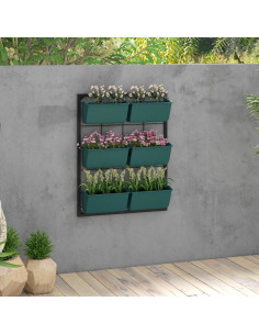 Jardinera de Pared Outsunny 3 Niveles con 6 Macetas Verde 2
