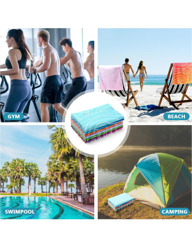 Toallas de Playa Microfibra Peryiter 6 Piezas 76x152 cm